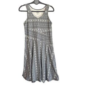 Prana Amelie Dress Small Black White Geometric Print Sleeveless Athleisure Tank